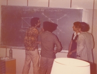 Seminář Berge - Václav Chvátal, Polly Underground, Jean-Claude Bermond, Claude Berge; Paříž 1979