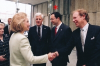 Jan Obrman ve Svobodné Evropě, návštěva Hillary Clintonové, 1996
