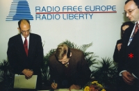 Jan Obrman, návštěva Václava Havla ve Svobodné Evropě, 1997