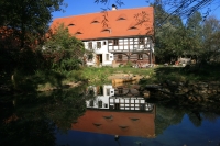 Jezírko před budovou skanzenu, 2018