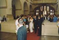 Svatební foto Jaroslava Krause a Jany Krausové, kostel U Salvátora, 6. prosince 1991