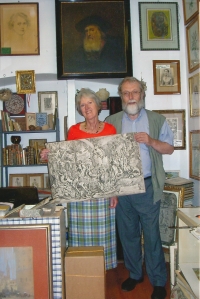 Jaroslav Kraus a Jana Krausová v antikvariátu U Mušle sv. Jakuba, rok 2018