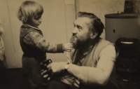 S dědou Milošem Vlkem, 1974
