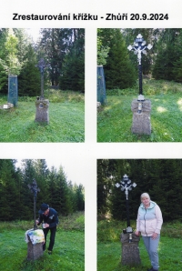 Manželé Hojdekrovi u jednoho z restaurovaných křížků