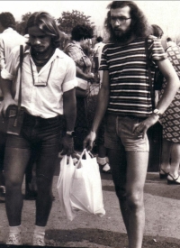 S Viktorem, organizátorem akcí v Povrlech 80. léta, pamětník vlevo