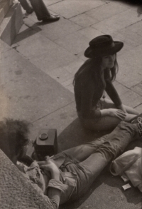 Hana Pelikánová s kamarádem v Budapešti, 1976