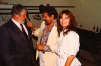 Waldemar Matuška s manželkou Olgou na návštěvě v Kanadě. Zleva Arnošt Wagner, Waldemar Matuška, Olga Matušková, 1987