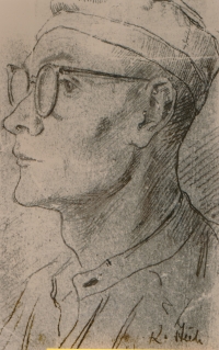 Podobenka Pavla Kypra, otce pamětníka, z Terezína, Vánoce 1944