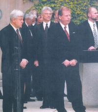 S Václavem Havlem a slovinským prezidentem Milanem Kučanem na Pražském hradě