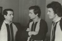 Petr Mamula (uprostřed) jako sportovec v roce 1977
