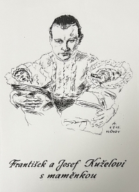 Kresba rumunského vojenského lékaře. Maminka se syny v den křtu 6. května 1945