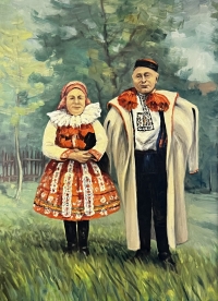 Rodiče Josefa Kužely na obraze Františka Bařiny