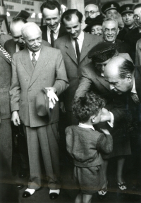 Lukáš Matoušek s Edvardem Benešem a Janem Masarykem, rok 1947