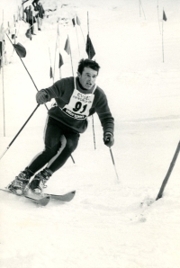 Luboš na Světovém poháru ve slalomu, Wengen, Švýcarsko, 1967