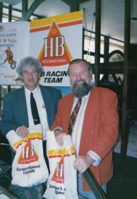 Josef Michek na tiskové konferenci firmy HB, sponzora mistrovství světa v trialu