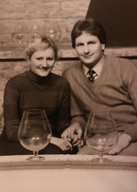 Antonín Křoustek s budoucí ženou před svatbou