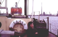 Ota Dračka, šífák, na lodi cestou do Hamburku, 1974