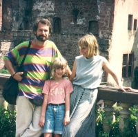 S manželkou Natalií a dcerou Tatyanou, Heidelberg, Německo, 1996