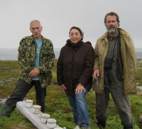 S. Fokin s kolegy, ostrov Sedlovataya Luda v Bílém moři, 2014