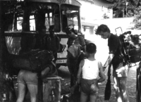 Alois Křišťan jako vedoucí skupiny turistické nebo salesiánské akce