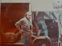 Pamětník v Gdaňsku s Lukášem Mašínem, 1990