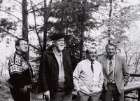 koniec 80. rokov, zľava Gustáv Valach, Milan Rúfus, Pavol Strauss, Július Rybák