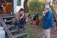 Setkání ČSOP Velešín, pamětník vpravo, vlevo šéf ČSOP Jiří Růžička, 2009