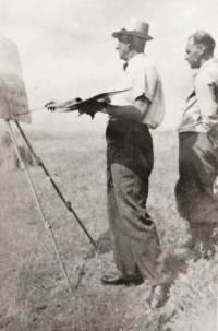 Malíř Vincenc Beneš s Václavem Vodákem