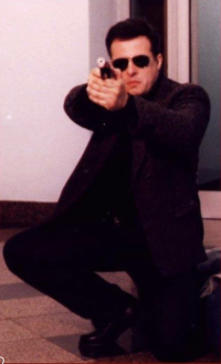 Josef Mádl, foto pro vlastní knihu Bodyguard, Novodobý samuraj, Hubertlov Bohemia, 2000