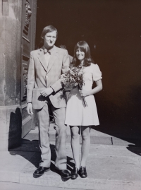 Alžběta Cibochová s prvním manželem Jiřím Lánským
