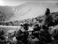 Snídaně ve 4000 m.n.m, Fanské hory, Tádžikistán, rok 1988