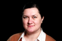 Євгенія Бардяк під час інтерв'ю, 2024 р.