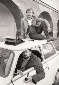 Jiří Dědeček s Janem Burianem v 80. letech