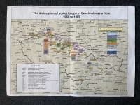 mapa rozmiestnenia sovietskych okupačných vojsk v Československu v rokoch 1968 - 1989