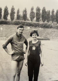 High jumper Viliam Lendel with his wife Marta - sprinter