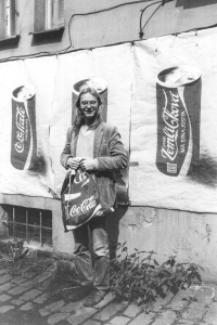 Pamětník na výstavě ve druhé polovině 80. let