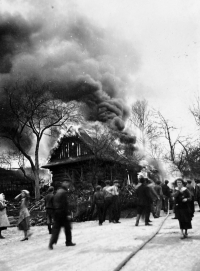 Požár na snímku zachycený během výletu na Štramberk, blíže neurčeno