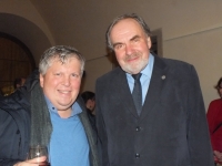 S profesorem Janem Roytem, vernisáž výstavy "Dějiny umění ve smyčkách doby", Karolinum, leden 2020