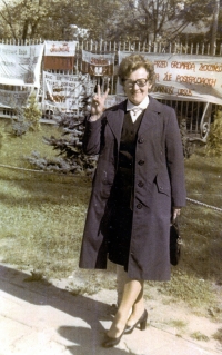 Matka Dagmar ve Varšavě, krátce před vyhlášením stanného práva, počátek 80. let