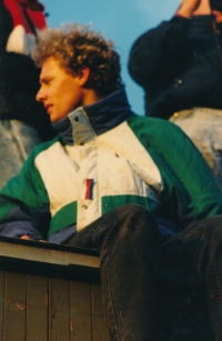 Peter Morée na demonstraci na Letné, 25. listopadu 1989