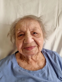 Jarmila Kuklová při natáčení pro Paměť národa, 21. července 2025, Šternberk