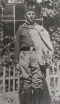 Děda sokol František Škoda, Terezín 1929