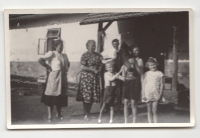 Na dvoře statku s koněm