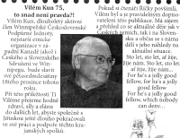 Blahopřání Viliamu Kunovi z krajanského spolku