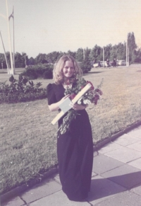 Eva Šestáková na promoci, 1968