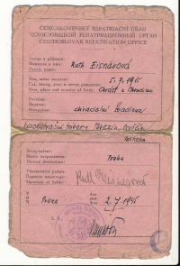 Matčino potvrzení z repatriačního úřadu