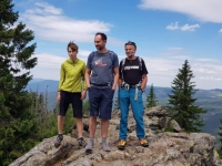 Zikmund Schwarzkopf se synem a s vnukem na Šumavě
