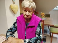 Vlasta Navrátilová při natáčení pro Paměť národa, 16. října 2025, Šternberk