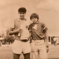 Pavel Verbíř s hráčem Slavie