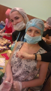 Kuchyňská služba v Domě odborových svazů. Kyjev, prosinec 2013